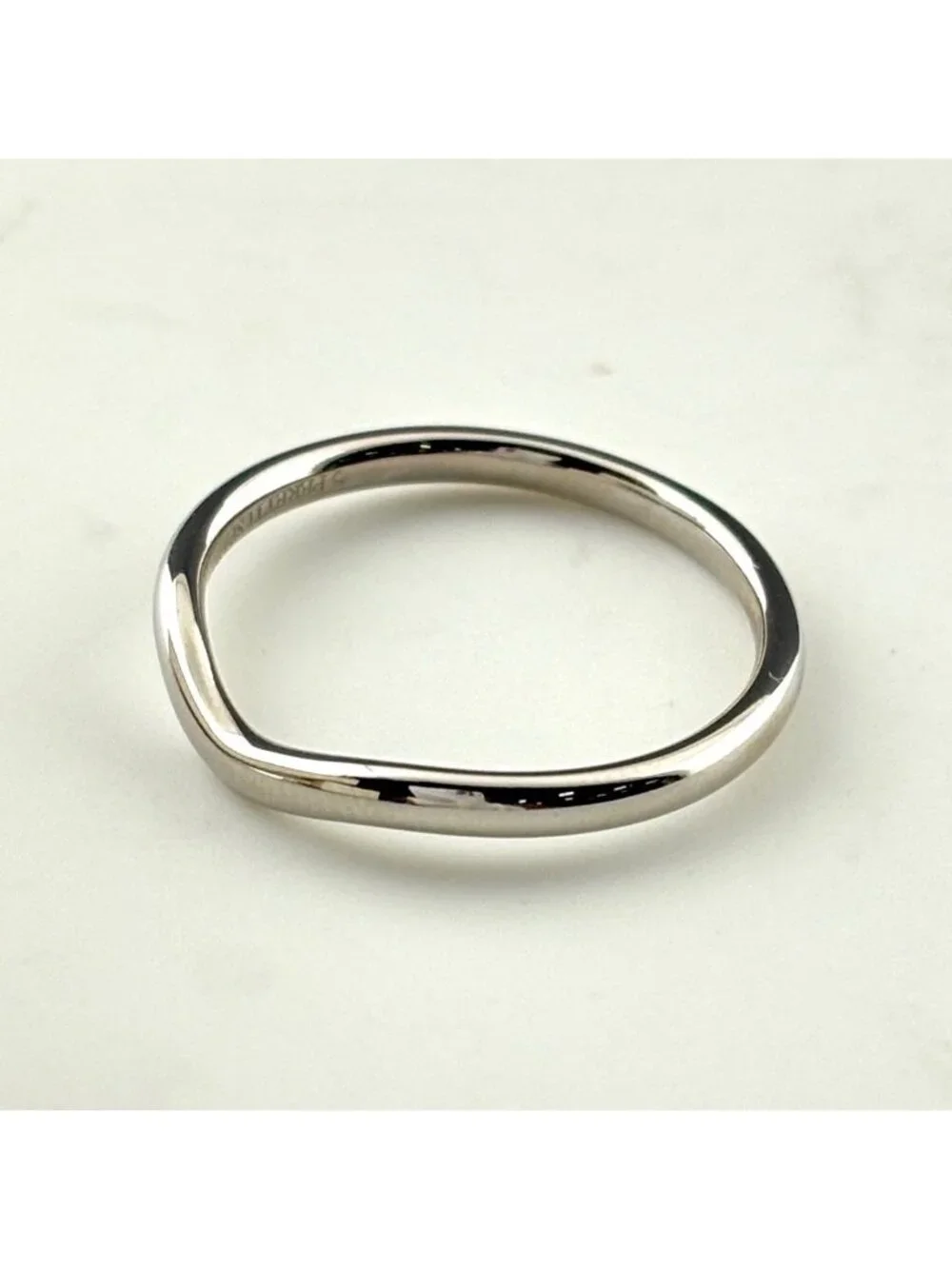 Tiffany & Co Curved Band Platinum Ring Elsa Peretti